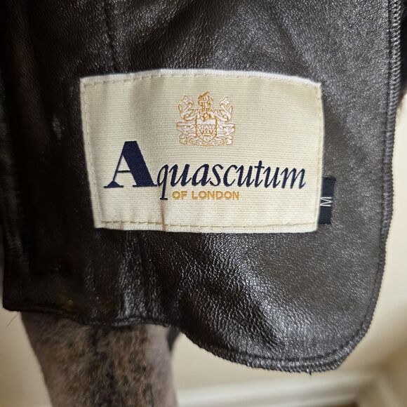 Aquascutum Women's M Brown Shearling Sheepskin Double Breasted Coat - Picture 3 of 16